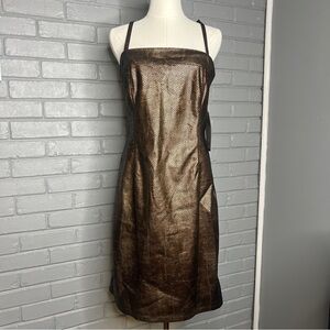 Hennes Elegant Brown Metallic Dress